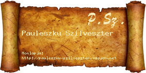 Pauleszku Szilveszter névjegykártya