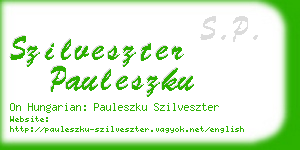 szilveszter pauleszku business card